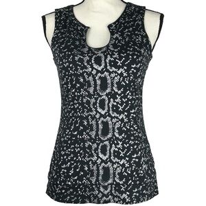 White House Black Market black tank with silver reptile print keyhole - size XS